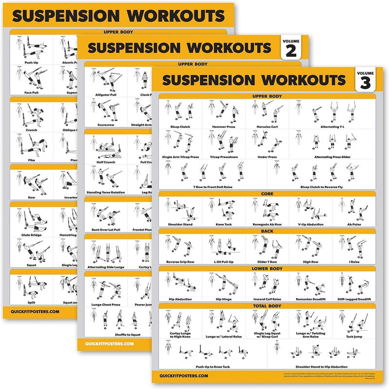 Palace Learning 3 Pack Suspension Workout Posters - Volume 1, 2 & 3 - Exercise Charts - Image 1